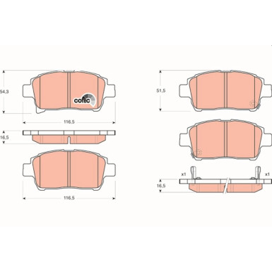 TRW Bremsbelagsatz, Scheibenbremse COTEC GDB3317
