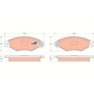 GDB1321 Bremsbelagsatz, Scheibenbremse COTEC