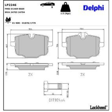 Delphi Bremsbelagsatz, Scheibenbremse LP2246