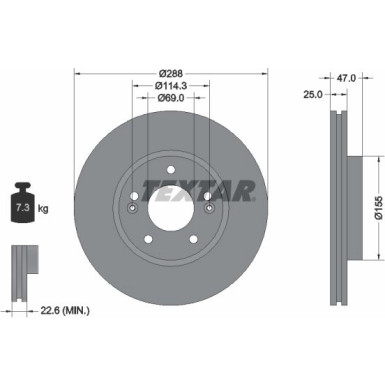 Textar | Bremsscheibe | 92290503