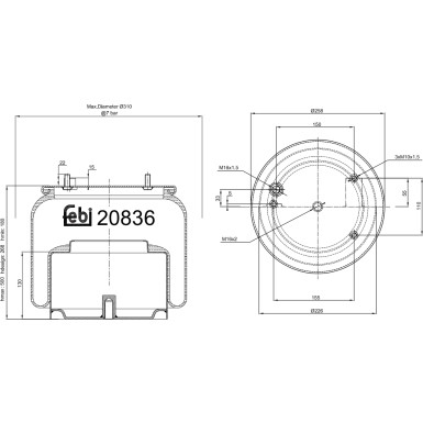 FEBI BILSTEIN 20836 Federbalg, Luftfederung