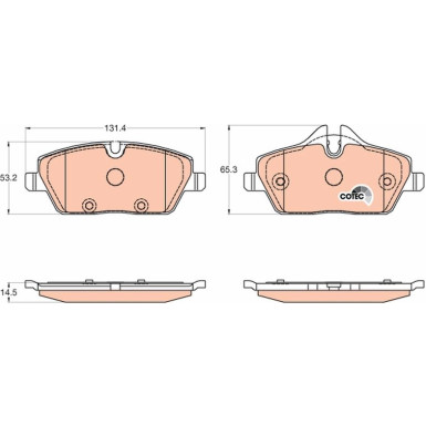 TRW Bremsbelagsatz, Scheibenbremse COTEC GDB2038