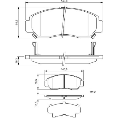 0 986 424 722 Bremsbelagsatz, Scheibenbremse