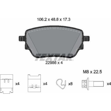 2298601 Bremsbelagsatz, Scheibenbremse Q+