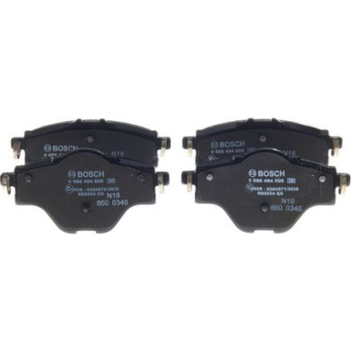 BOSCH 0 986 494 805 Bremsbeläge Low-Metallic, mit Anti-Quietsch-Blech
