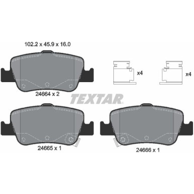 Textar | Bremsbelagsatz, Scheibenbremse | 2466401