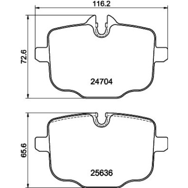 Hella | Bremsbelagsatz, Scheibenbremse | 8DB 355 024-921