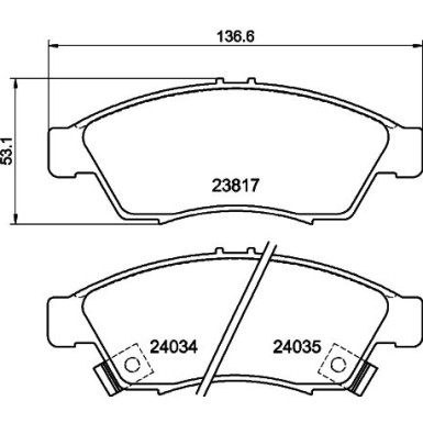 Hella | Bremsbelagsatz, Scheibenbremse | 8DB 355 011-081