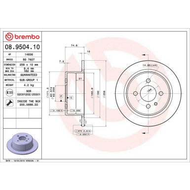 Brembo | Bremsscheibe | 08.9504.10