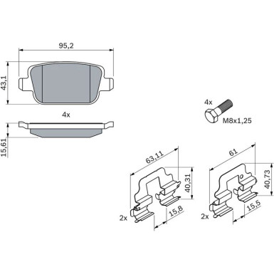 0 986 494 214 Bremsbelagsatz, Scheibenbremse