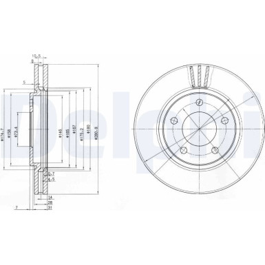 Delphi | Bremsscheibe | BG3715
