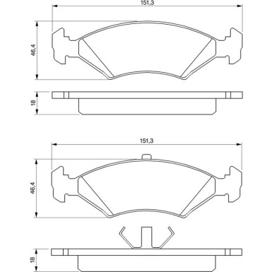 BOSCH Bremsbelagsatz, Scheibenbremse 0 986 466 402
