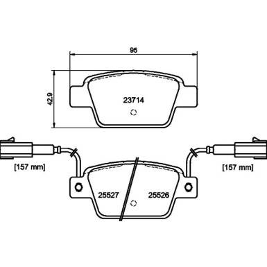 Hella | Bremsbelagsatz, Scheibenbremse | 8DB 355 020-181