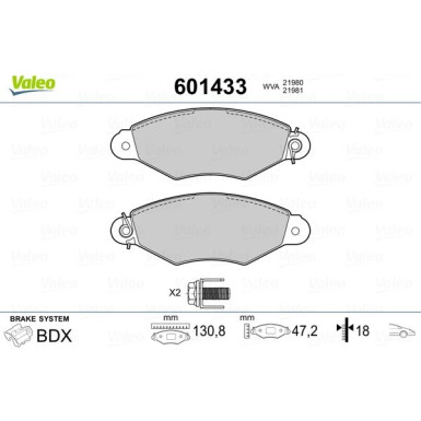 601433 Bremsbelagsatz, Scheibenbremse