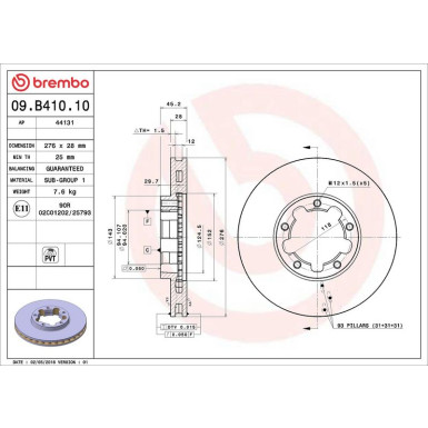 Brembo Bremsscheibe PRIME LINE 09.B410.10