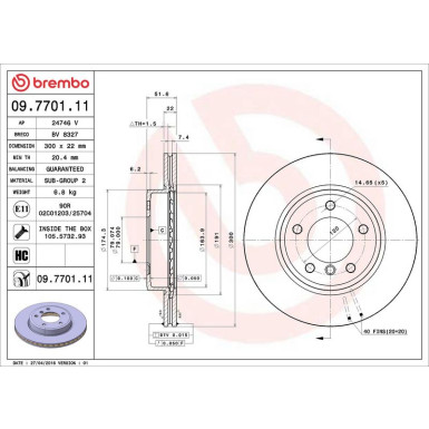 Brembo | Bremsscheibe | 09.7701.11