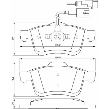 BOSCH Bremsbelagsatz, Scheibenbremse 0 986 494 453
