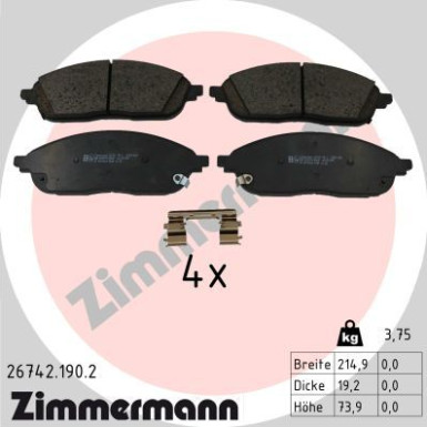 26742.190.2 Bremsbelagsatz, Scheibenbremse