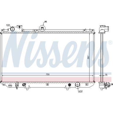 Nissens | Kühler, Motorkühlung | 64762