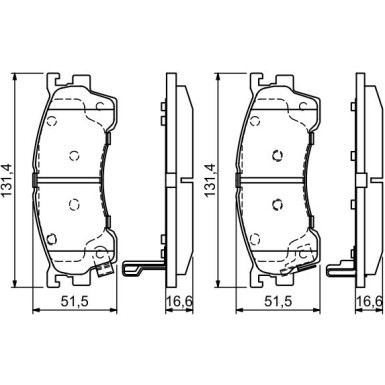 0 986 424 694 Bremsbelagsatz, Scheibenbremse