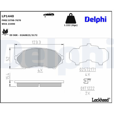 LP1440 Bremsbelagsatz, Scheibenbremse