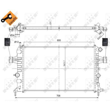 54668 Kühler, Motorkühlung EASY FIT