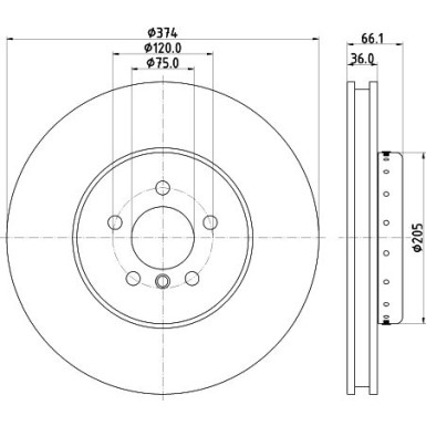 8DD 355 120-691 Bremsscheibe PRO High Carbon