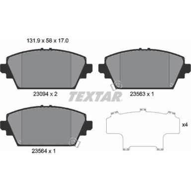 2309401 Bremsbelagsatz, Scheibenbremse