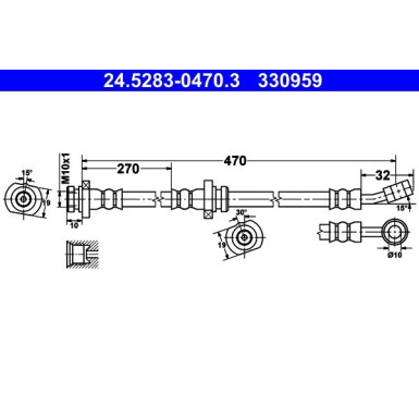ATE | Bremsschlauch | 24.5283-0470.3