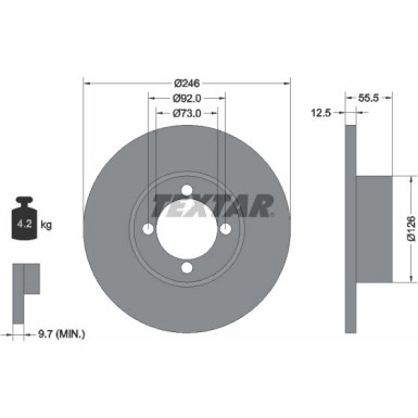 Textar | Bremsscheibe | 92010700
