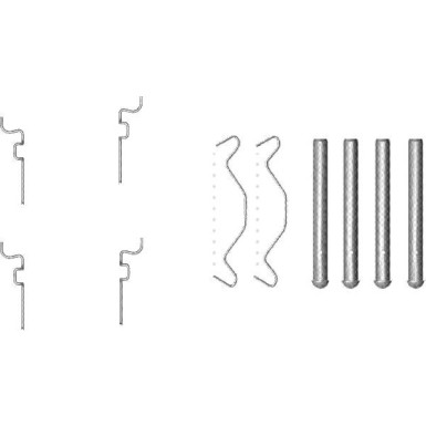 Hella | Zubehörsatz, Scheibenbremsbelag | 8DZ 355 203-221