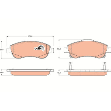 GDB3445 Bremsbelagsatz, Scheibenbremse COTEC
