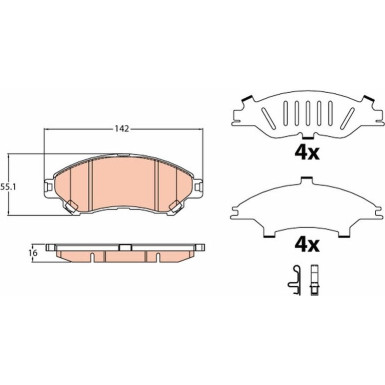 GDB3633 Bremsbelagsatz, Scheibenbremse