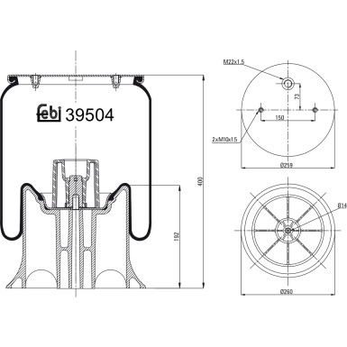 FEBI BILSTEIN 39504 Federbalg, Luftfederung