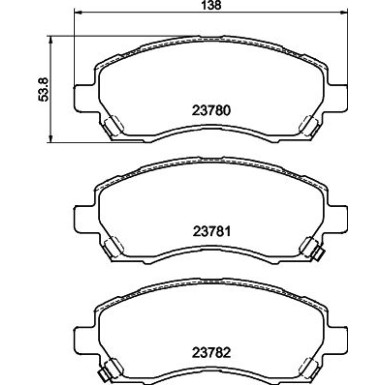 Hella | Bremsbelagsatz, Scheibenbremse | 8DB 355 010-121