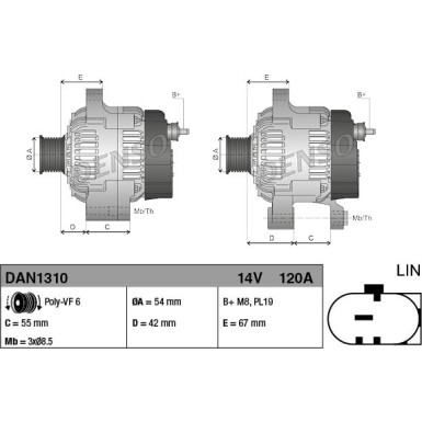 Denso | Generator | DAN1076