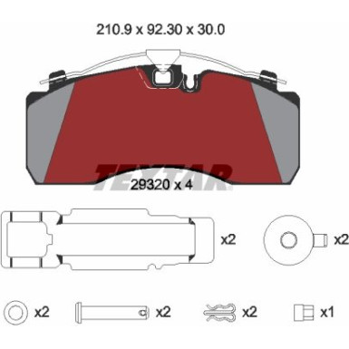Textar | Bremsbelagsatz, Scheibenbremse | 2932001