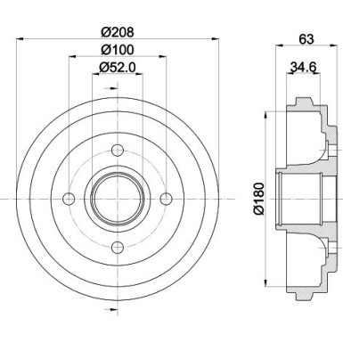 Hella | Bremstrommel | 8DT 355 300-381