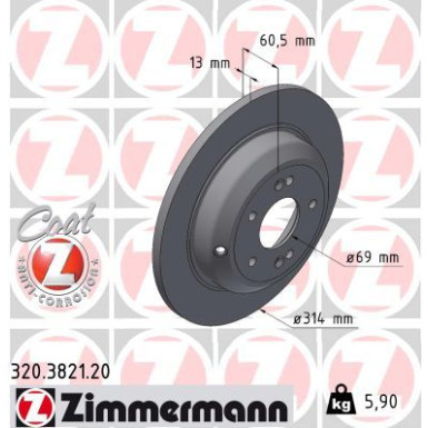 Zimmermann | Bremsscheibe | 320.3821.20
