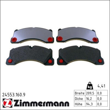 Zimmermann Bremsbelagsatz, Scheibenbremse pb:z 24553.160.9