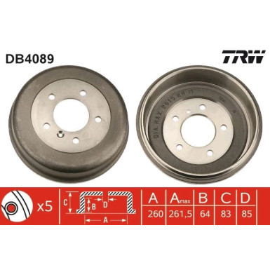 TRW | Bremstrommel | DB4089