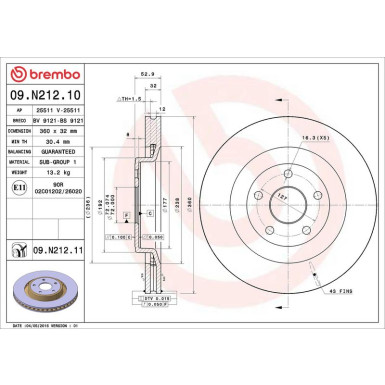 Brembo | Bremsscheibe | 09.N212.11