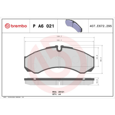 Brembo Bremsbelagsatz, Scheibenbremse PRIME LINE P A6 021