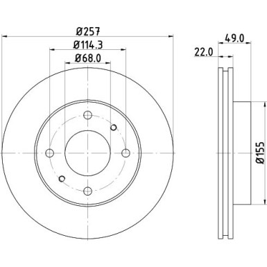 Hella | Bremsscheibe | 8DD 355 102-651