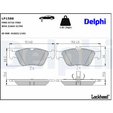 LP1588 Bremsbelagsatz, Scheibenbremse