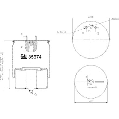 FEBI BILSTEIN 35674 Federbalg, Luftfederung FEBI BILSTEIN 35674 Federbalg, Luftfederung