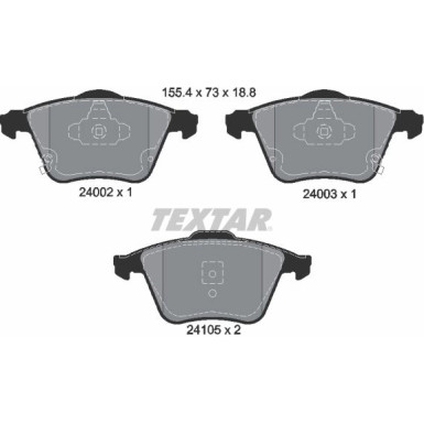 Textar Bremsbelagsatz, Scheibenbremse Q+ 2400201