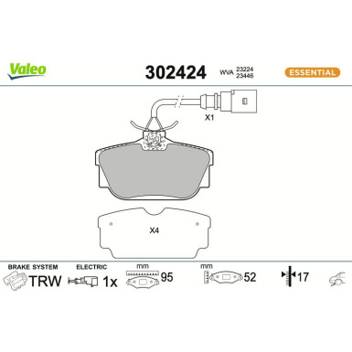 302424 Bremsbelagsatz, Scheibenbremse ESSENTIAL