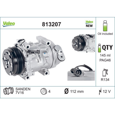 813207 Kompressor, Klimaanlage VALEO CORE-FLEX