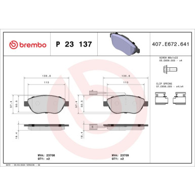 Brembo Bremsbelagsatz, Scheibenbremse PRIME LINE P 23 137